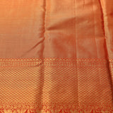 Navy Blue Kanjivaram Silk Saree With Red Border And Gold Zari Floral Weave