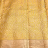 Mustard Gold Kanjivaram Silk Saree With Self Border And Tonal Floral Weave