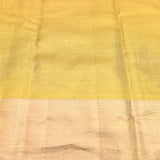 Mustard Gold Kanjivaram Silk Saree With Self Border And Tonal Floral Weave