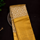 Gold Tissue Kanjivaram Silk Saree With Woven Floral Border Detail