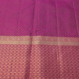 Magenta Kanjivaram Silk Saree With Beige Border And Multicolour Floral Medallion Weave