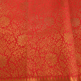 Red Kanjivaram Silk Saree With Gold Floral Medallion Border