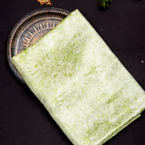 Olive Green Kanjivaram Silk Saree With Gold Zari Floral Jaal And Geometric Pallu