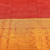 Beige Kanjivaram Silk Saree With Red Peacock Zari Border