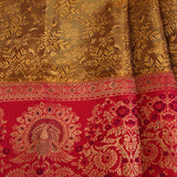 Kanjivaram Silk Saree With Red Peacock Medallion Pallu