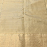 Beige Kanjivaram Silk Saree With Self Border And Tonal Paisley Weave