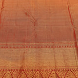 Rust Orange Kanjivaram Silk Saree With Maroon Border And Gold Zari Paisley Weave