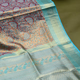 Regal Maroon & Teal Kanjivaram Zari Saree