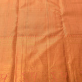 Navy Blue Kanjivaram Silk Saree With Gold Zari Border And Geometric Floral Weave