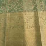 Teal Green Kanjivaram Silk Saree With Dense Gold Zari Floral Weave