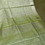 Olive Green Kanjivaram Silk Saree With Gold Zari Floral Jaal And Geometric Pallu
