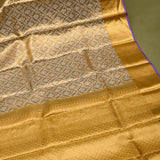 Gold Tissue Kanjivaram Silk Saree With Woven Floral Border Detail