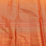 Olive Green Kanjivaram Silk Saree With Red-Gold Floral Border