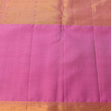 Magenta Pink Kanjivaram Silk Saree With Orange Peacock Pallu