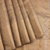 Sophisticated Earthy Brown & Gold Handwoven Kanjivaram Silk Saree With Traditional Jaal & Butti Work