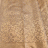 Sophisticated Earthy Brown & Gold Handwoven Kanjivaram Silk Saree With Traditional Jaal & Butti Work