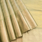 Lustrous Metallic Grey & Gold Handwoven Kanjivaram Silk Saree With Minimalist Texture