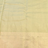 Lustrous Metallic Grey & Gold Handwoven Kanjivaram Silk Saree With Minimalist Texture