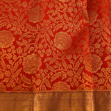 Red Kanjivaram Silk Saree With Gold Border And Lavender Pallu