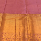 Red Kanjivaram Silk Saree With Gold Border And Lavender Pallu
