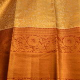 Yellow Kanjivaram Silk Saree With Gold Floral Zari Border