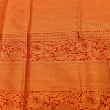 Yellow Kanjivaram Silk Saree With Gold Floral Zari Border