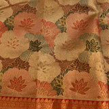 Orange Kanjivaram Silk Saree With Multicolor Floral Pallu And Red Zari Border