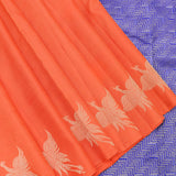 Vibrant Orange And Royal Blue Peacock Kanchipuram Saree