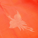 Vibrant Orange And Royal Blue Peacock Kanchipuram Saree