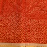Pure Kanjivaram Silk Saree — Red With Cream Gold Zari Border & Antique Gold Paisley Pallu