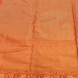 Pink Kanjivaram Silk Saree With Red Border And Gold Zari Floral Lattice Weave