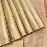 Sage Green Kanjivaram Silk Saree With Self Border And Tonal Floral Weave
