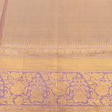 Lavender Kanjivaram Silk Saree With Gold Zari Border And Multicolour Bird Butti