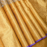 Gold Tissue Kanjivaram Silk Saree With Woven Floral Border Detail