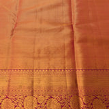 Mint Green Kanjivaram Silk Saree With Magenta Floral Zari Border