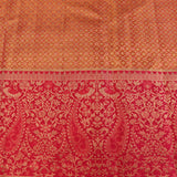 Sage Green Kanjivaram Silk Saree With Red Contrast Border And Dual-Tone Zari Paisley Weave