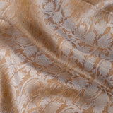Silver-Gold Tissue Silk Saree With Floral Weave And Zari Border