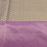 Mustard Yellow Kanjivaram Silk Saree With Purple Border And Multicolour Sunflower Weave