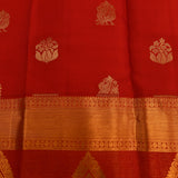 Red Kanjivaram Silk Saree With Gold Butti Body And Paisley Border