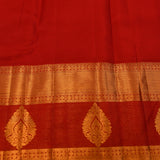Red Kanjivaram Silk Saree With Gold Butti Body And Paisley Border