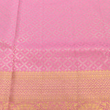 Pink Kanjivaram Silk Saree With Self Border And Gold Zari Floral Weave