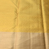 Gold Kanjivaram Silk Saree With Self Border And Tonal Leaf Weave