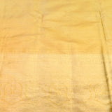 Gold Kanjivaram Silk Saree With Self Border And Tonal Floral Weave