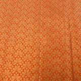 Navy Blue Kanjivaram Silk Saree With Orange Border And Multicolour Floral Paisley Weave