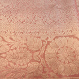 Elegant Pastel Pink & Gold Handwoven Kanjivaram Silk Saree With Floral Weave