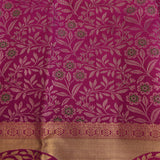 Magenta Kanjivaram Silk Saree With Gold Zari Elephant Motif Border