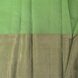 Lavender Kanjivaram Silk Saree With Gold Zari Border And Green Pallu