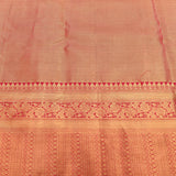 Beige Kanjivaram Silk Saree With Multicolor Floral Pallu And Pink Zari Border