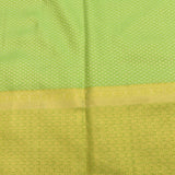 Pastel Green Kanjivaram Silk Saree With Golden Rose Medallion Border