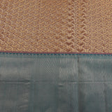 Mustard Gold Kanjivaram Silk Saree With Teal Border And Multicolour Sunflower Weave